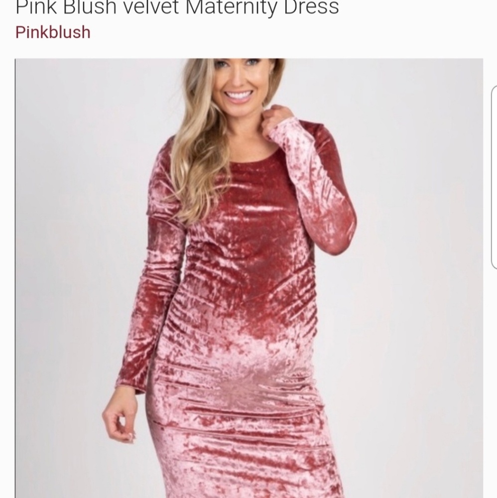 Maternity Rose Pink velvet dress
